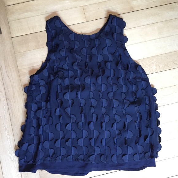 Anthropologie Tops - Anthropologie Maeve navy ruffle blouse size 6